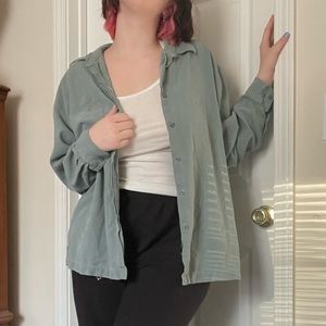 long-sleeve gray-blue button down